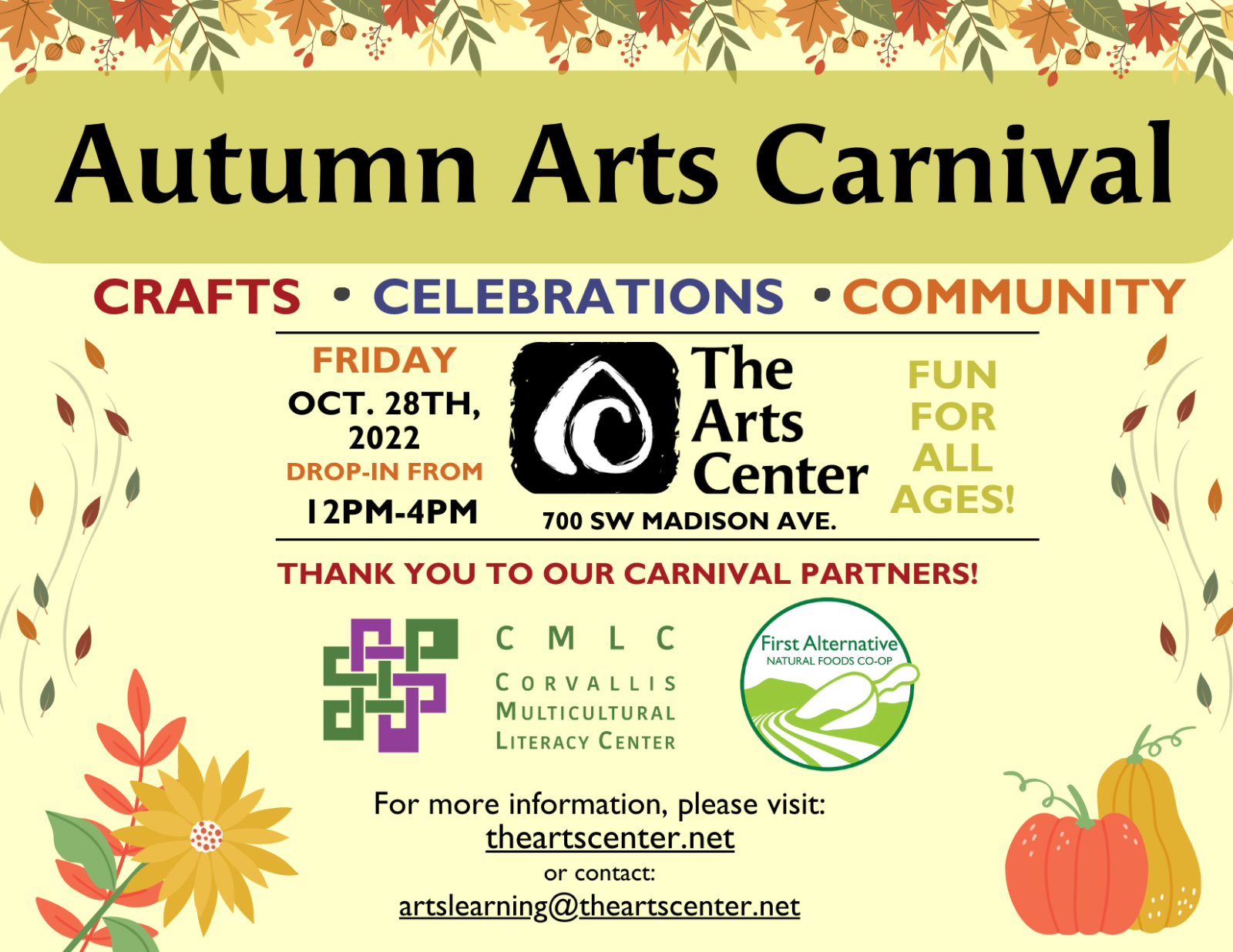 Graphic for Autumn Arts Carnival